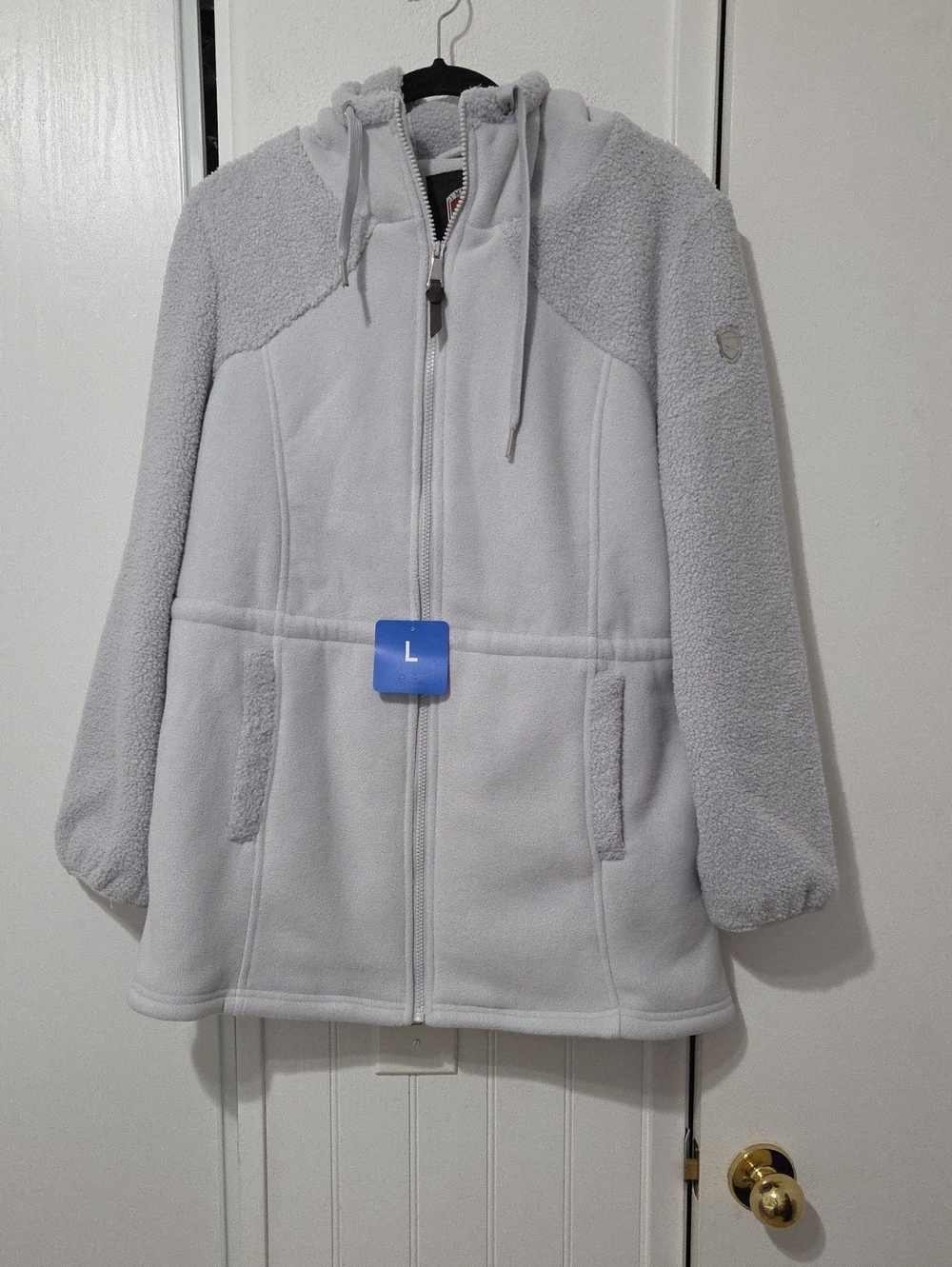 Madison Light Gray Teddy Fleece Jacket with Hood